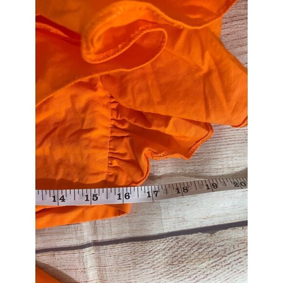 Asos Luxe Women's Orange Wrap Crop Top Puff Sleeves - 0 - Picture 7 of 11